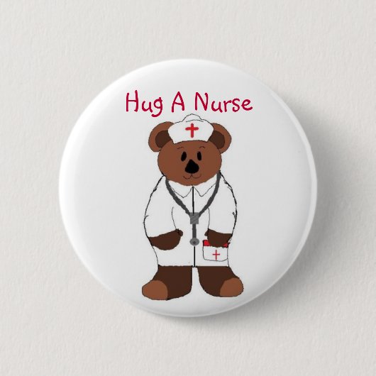 Knuffel een verpleegster ronde button 5,7 cm (Voorkant)