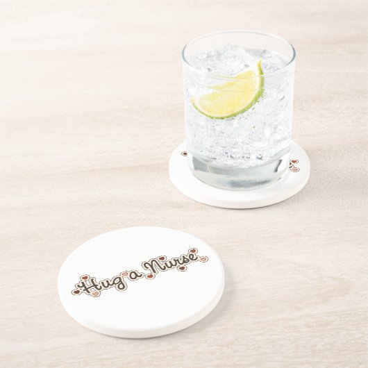 Knuffel een verpleegster T-shirts en geschenken Zandsteen Onderzetter (Zijkant)