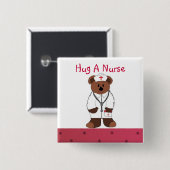 Knuffel een verpleegster vierkante button 5,1 cm (Voorkant /achterkant)