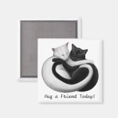 Knuffel een vriend katten magneet (Voorkant / Achterkant)