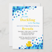 Knuffel Eendje in Geel Rubber | Blauwe Bubbel Kleu Kaart (Voorkant)