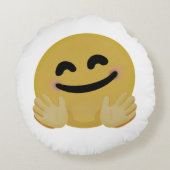 "Knuffel Emoji" Rond Kussen (Achterkant)