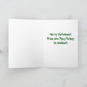 Knuffel en basted kalkoen (wijn) feestdagen kaart (Binnen)