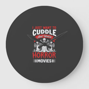 Knuffel en griezelfilms kijken Skelet Halloween Grote Klok