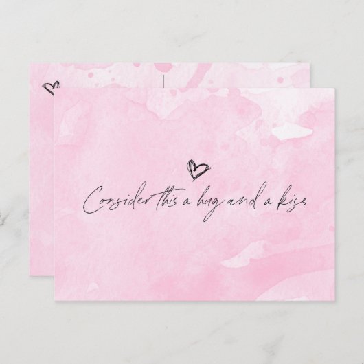 Knuffel en kus briefkaart (Voorkant / Achterkant)