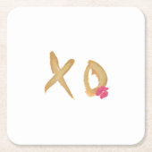 Knuffel en kus lippen XO vierkante papieren onderz Kartonnen Onderzetters (Voorkant)