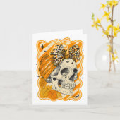 Knuffel Fall Herfst Schedel Fall Boog Halloween Sk Kaart (Gele Bloem)