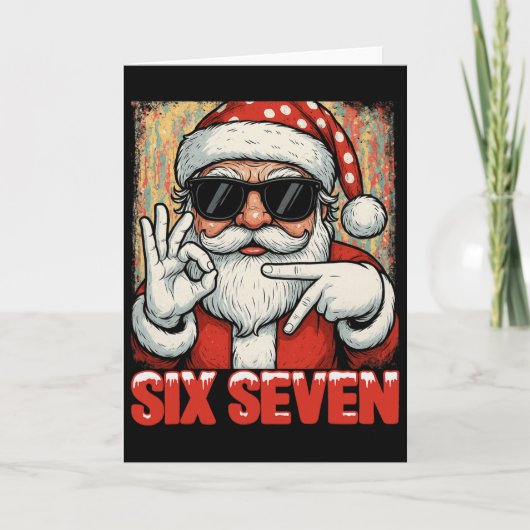 Knuffel Funny Six Seven Meme Kerst Cool Santa S Kaart (Voorkant)