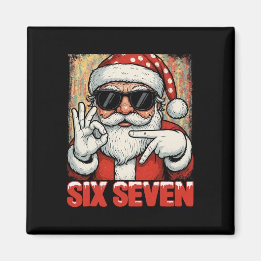 Knuffel Funny Six Seven Meme Kerst Cool Santa S Magneet (Voorkant)
