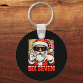 Knuffel Funny Six Seven Meme Kerst Cool Santa S Sleutelhanger (Voorkant)