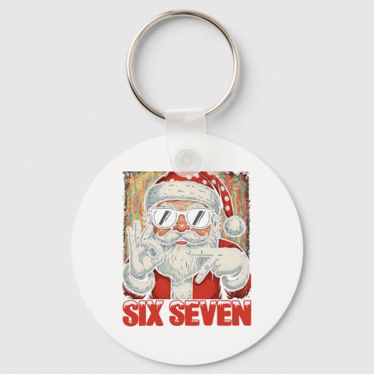 Knuffel Funny Six Seven Meme Kerst Cool Santa S Sleutelhanger (Voorkant)