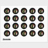 Knuffel Funny Six Seven Meme Kerstman Spreuk Ronde Sticker (Vel)