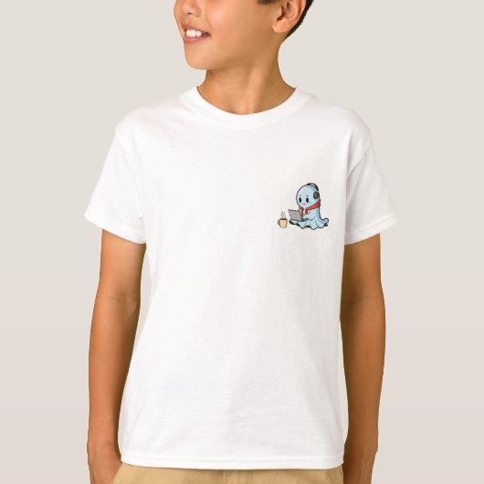 Knuffel Geest Laptop Kinderen T-shirt (Voorkant)