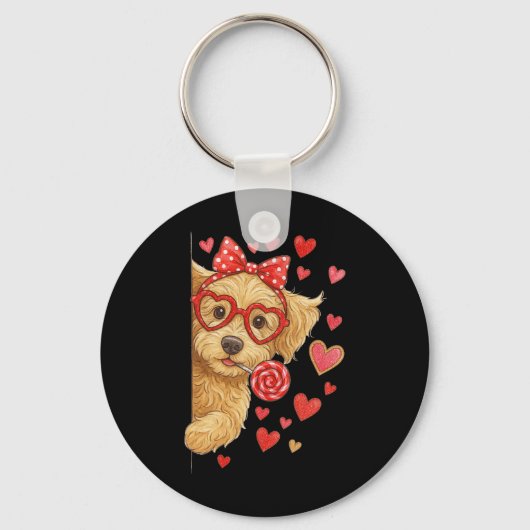 Knuffel Goldendoodle Valentijn Doodle Moeder Coque Sleutelhanger (Voorkant)