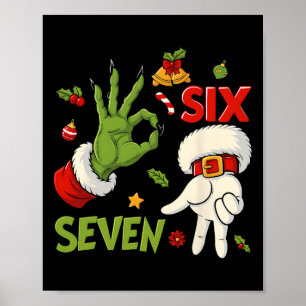 Knuffel Grappige Zes Zeven Meme Kerstman Uitdrukki Poster