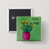 Knuffel Gratis Knop Vierkante Button 5,1 Cm (Voorkant /achterkant)