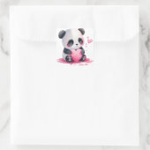 Knuffel Hart Panda Beer Valentijn Vierkante Sticker (Tas)