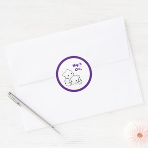 Knuffel het uit Cartoon Kittens, Schattigee katten Ronde Sticker