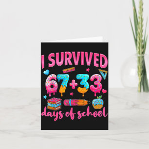Knuffel I heb 100 dagen school overleefd 67 ijs Kaart
