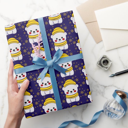 Knuffel IJsbeer Winter Inpakpapier (Geschenken)
