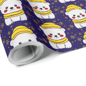 Knuffel IJsbeer Winter Inpakpapier (Rol Hoek)