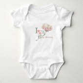 Knuffel "Ik hou van mijn mammie" Konijn Bloem Romper (Voorkant)