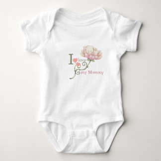 Knuffel "Ik hou van mijn mammie" Konijn Bloem Romper