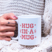 Knuffel in een Mok Roze Groovy Retro Typografie
