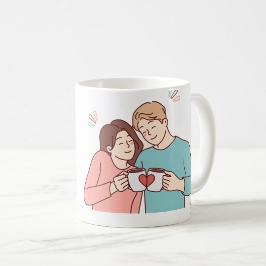 knuffel in een Mok Schattige paar Valentijnsdag (Voorkant rechts)