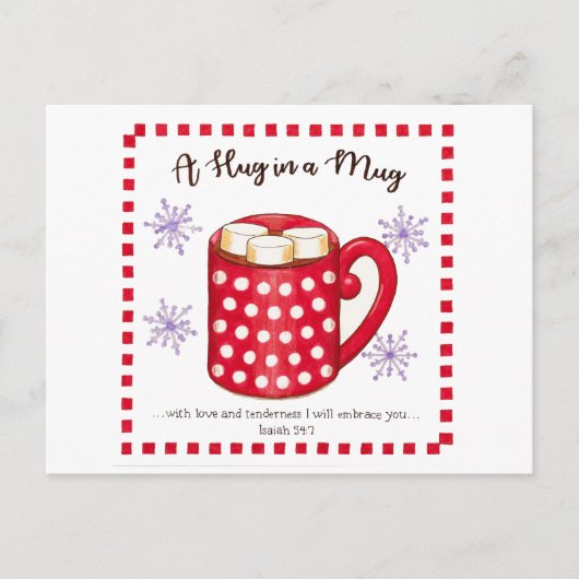 Knuffel in een Mok Schrift Inspirerend Briefkaart (Voorkant)