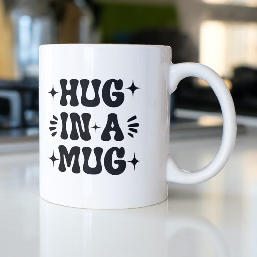 Knuffel in een Mok zwarte retro typografie