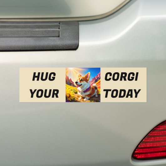 Knuffel je Corgi vandaag Bumpersticker (Op auto)