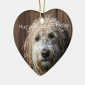 knuffel je Doodle schattige Labradoedle-hartversie Keramisch Ornament (Links)