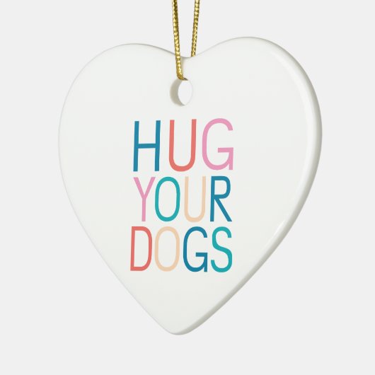 Knuffel je honden keramisch ornament (Links)