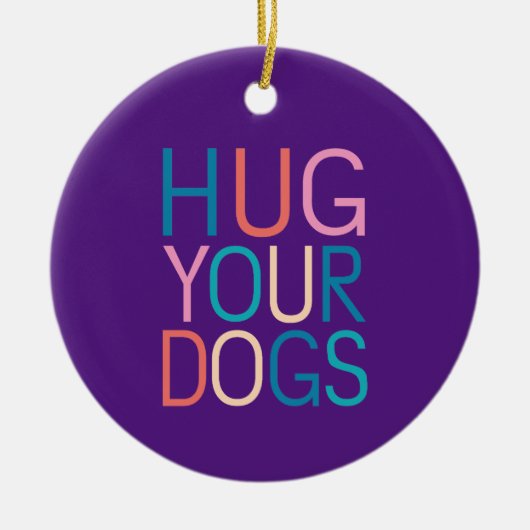 Knuffel je honden keramisch ornament (Voorkant)
