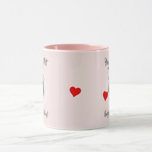 Knuffel je huisdier en geniet van je dag mok (Midden)