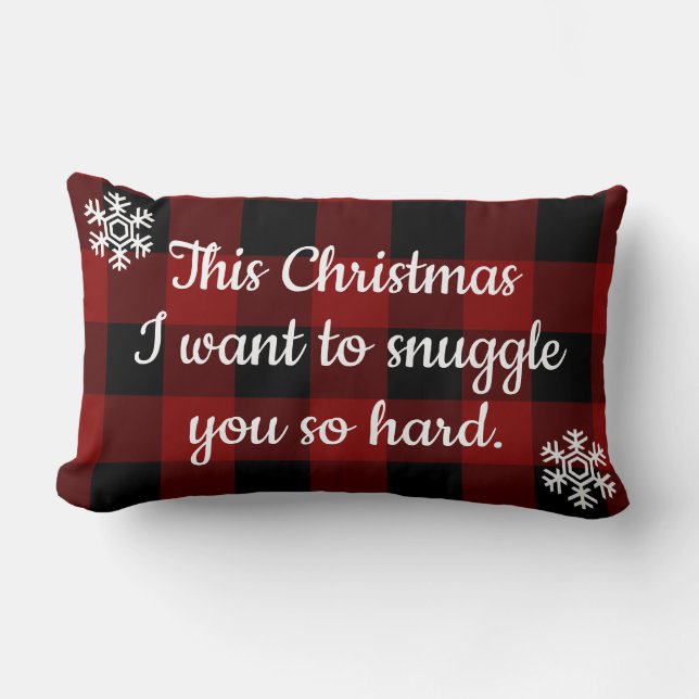 Knuffel je Kerstmis rustieke Buffalo Plaid Xmas Kussen (Voorkant)