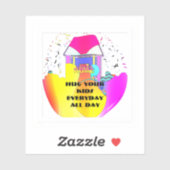 Knuffel je kinderen elke dag de hele dag sticker (Vel)
