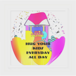 Knuffel je kinderen elke dag de hele dag sticker