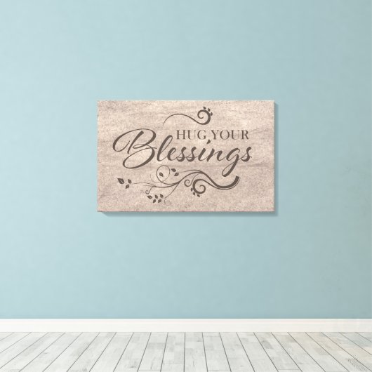 Knuffel je zegeningen canvas afdruk (Insitu (Houten vloer))