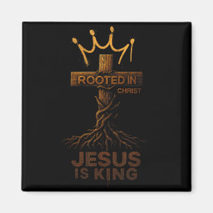 Knuffel Jezus Is Koning Gewortelde Christelijk Kru Magneet
