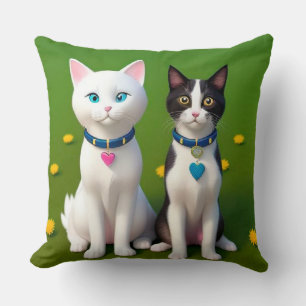 🐱 Knuffel Kat Duo Tuin Thuis Stijl Groen Kussen