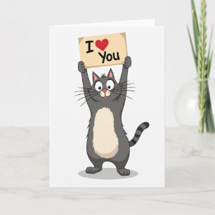 Knuffel Kat Ik Hou Van Jou Kaart
