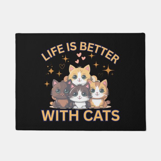 Knuffel Kat Liefhebber Welkom Mat (Voorkant)