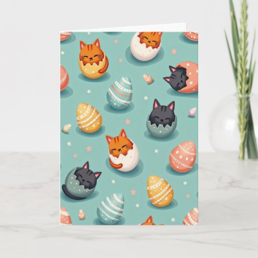 Knuffel Kat Uitkomstpatroon Kaart (Voorkant)