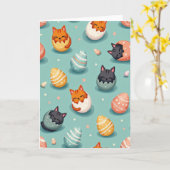 Knuffel Kat Uitkomstpatroon Kaart (Gele Bloem)