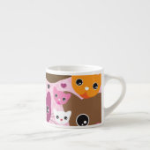 knuffel katje kat achtergrondpatroon espresso kop (Rechts)