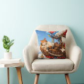 Knuffel Kattenballon Avontuur Kinderen Kussen Deco (Stoel)