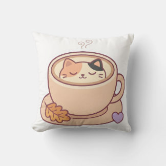 Knuffel Kawaii Kat Koffiekop Worp Kussen