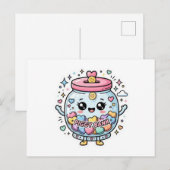 Knuffel Kawaii Spaarvarken Hulp Pot Hart CoSticker Aankondigingskaart (Voorkant / Achterkant)